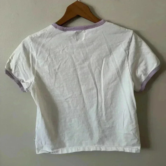 Levi's x The Simpsons janey bue ringer t-shirt in white  womens sz M crop - Picture 4 of 5